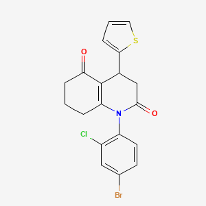 molecular formula C19H15BrClNO2S B4300884 1-(4-bromo-2-chlorophenyl)-4-(2-thienyl)-4,6,7,8-tetrahydroquinoline-2,5(1H,3H)-dione 