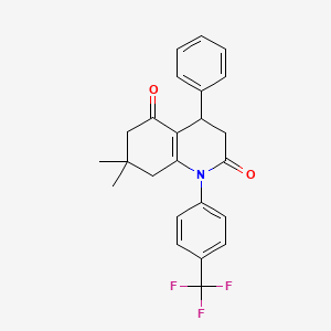 molecular formula C24H22F3NO2 B4300887 7,7-dimethyl-4-phenyl-1-[4-(trifluoromethyl)phenyl]-4,6,7,8-tetrahydroquinoline-2,5(1H,3H)-dione 