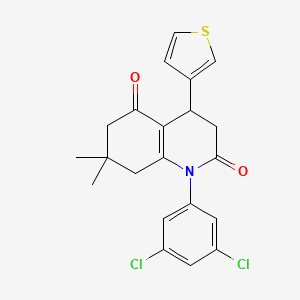 molecular formula C21H19Cl2NO2S B4300898 1-(3,5-dichlorophenyl)-7,7-dimethyl-4-(3-thienyl)-4,6,7,8-tetrahydroquinoline-2,5(1H,3H)-dione 