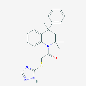 molecular formula C22H24N4OS B430090 2,2,4-trimethyl-4-phenyl-1-[(4H-1,2,4-triazol-3-ylsulfanyl)acetyl]-1,2,3,4-tetrahydroquinoline CAS No. 298204-30-5
