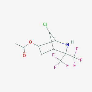 molecular formula C10H10ClF6NO2 B4300930 7-chloro-3,3-bis(trifluoromethyl)-2-azabicyclo[2.2.1]hept-6-yl acetate 