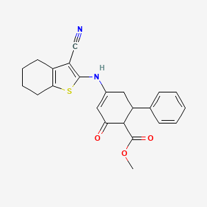 molecular formula C23H22N2O3S B4300941 methyl 4-[(3-cyano-4,5,6,7-tetrahydro-1-benzothien-2-yl)amino]-2-oxo-6-phenylcyclohex-3-ene-1-carboxylate 