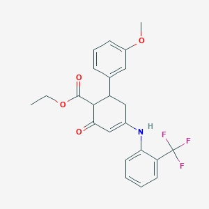ethyl 6-(3-methoxyphenyl)-2-oxo-4-{[2-(trifluoromethyl)phenyl]amino}cyclohex-3-ene-1-carboxylate