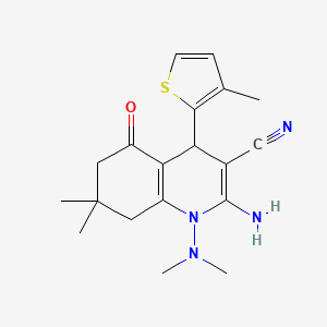 2-amino-1-(dimethylamino)-7,7-dimethyl-4-(3-methyl-2-thienyl)-5-oxo-1,4,5,6,7,8-hexahydroquinoline-3-carbonitrile
