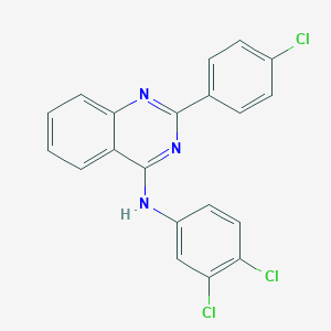molecular formula C20H12Cl3N3 B430100 2-(4-chlorophenyl)-N-(3,4-dichlorophenyl)quinazolin-4-amine CAS No. 354992-04-4