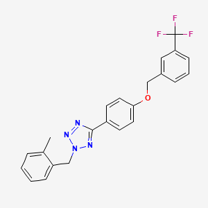 molecular formula C23H19F3N4O B4301034 2-(2-methylbenzyl)-5-(4-{[3-(trifluoromethyl)benzyl]oxy}phenyl)-2H-tetrazole 