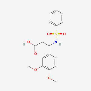 molecular formula C17H19NO6S B4301045 3-(3,4-dimethoxyphenyl)-3-[(phenylsulfonyl)amino]propanoic acid 