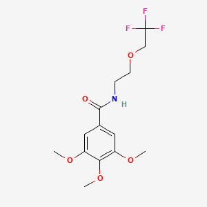 molecular formula C14H18F3NO5 B4301056 3,4,5-trimethoxy-N-[2-(2,2,2-trifluoroethoxy)ethyl]benzamide 
