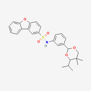 molecular formula C27H29NO5S B4301069 N-[3-(4-isopropyl-5,5-dimethyl-1,3-dioxan-2-yl)phenyl]dibenzo[b,d]furan-2-sulfonamide 