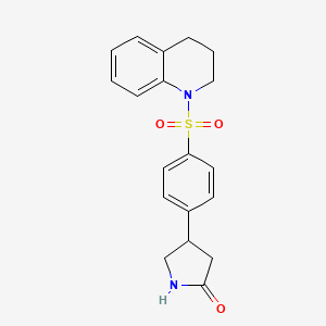 molecular formula C19H20N2O3S B4301086 4-[4-(3,4-dihydroquinolin-1(2H)-ylsulfonyl)phenyl]pyrrolidin-2-one 