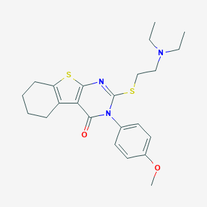 molecular formula C23H29N3O2S2 B430109 2-{[2-(diethylamino)ethyl]sulfanyl}-3-(4-methoxyphenyl)-5,6,7,8-tetrahydro[1]benzothieno[2,3-d]pyrimidin-4(3H)-one 