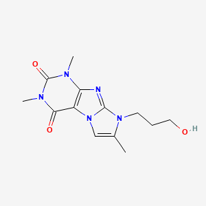 molecular formula C13H17N5O3 B4301090 8-(3-hydroxypropyl)-1,3,7-trimethyl-1H-imidazo[2,1-f]purine-2,4(3H,8H)-dione 