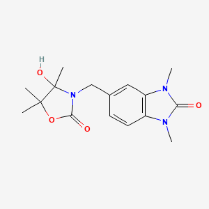 molecular formula C16H21N3O4 B4301140 5-[(4-hydroxy-4,5,5-trimethyl-2-oxo-1,3-oxazolidin-3-yl)methyl]-1,3-dimethyl-1,3-dihydro-2H-benzimidazol-2-one 