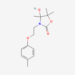 molecular formula C15H21NO4 B4301148 4-hydroxy-4,5,5-trimethyl-3-[2-(4-methylphenoxy)ethyl]-1,3-oxazolidin-2-one 