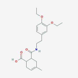 molecular formula C21H29NO5 B4301156 6-({[2-(3,4-diethoxyphenyl)ethyl]amino}carbonyl)-4-methylcyclohex-3-ene-1-carboxylic acid 