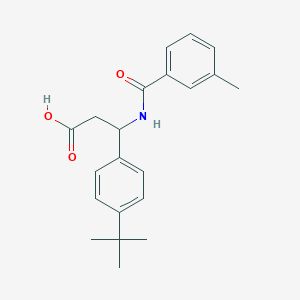 molecular formula C21H25NO3 B4301166 3-(4-tert-butylphenyl)-3-[(3-methylbenzoyl)amino]propanoic acid 