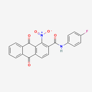molecular formula C21H11FN2O5 B4301178 N-(4-fluorophenyl)-1-nitro-9,10-dioxo-9,10-dihydroanthracene-2-carboxamide 