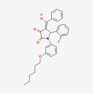 4-benzoyl-5-(2-fluorophenyl)-1-[3-(hexyloxy)phenyl]-3-hydroxy-1,5-dihydro-2H-pyrrol-2-one