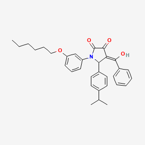 4-benzoyl-1-[3-(hexyloxy)phenyl]-3-hydroxy-5-(4-isopropylphenyl)-1,5-dihydro-2H-pyrrol-2-one