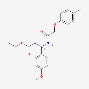 molecular formula C21H25NO5 B4301210 ethyl 3-(4-methoxyphenyl)-3-{[(4-methylphenoxy)acetyl]amino}propanoate 