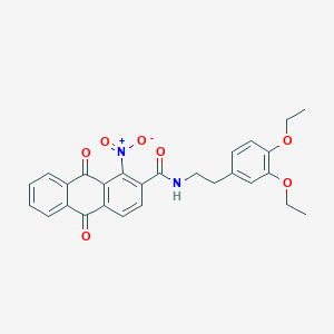 molecular formula C27H24N2O7 B4301215 N-[2-(3,4-diethoxyphenyl)ethyl]-1-nitro-9,10-dioxo-9,10-dihydroanthracene-2-carboxamide 