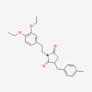 molecular formula C24H29NO4 B4301222 1-[2-(3,4-diethoxyphenyl)ethyl]-3-(4-methylbenzyl)pyrrolidine-2,5-dione 