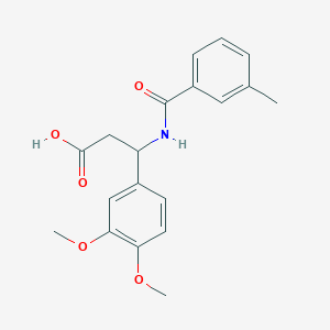 molecular formula C19H21NO5 B4301228 3-(3,4-dimethoxyphenyl)-3-[(3-methylbenzoyl)amino]propanoic acid 