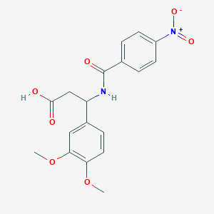 molecular formula C18H18N2O7 B4301230 3-(3,4-dimethoxyphenyl)-3-[(4-nitrobenzoyl)amino]propanoic acid 