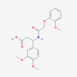 molecular formula C20H23NO7 B4301231 3-(3,4-dimethoxyphenyl)-3-{[(2-methoxyphenoxy)acetyl]amino}propanoic acid 