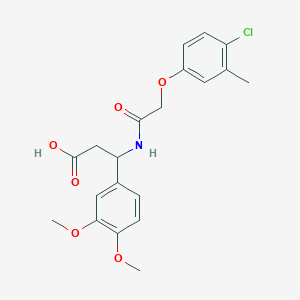 molecular formula C20H22ClNO6 B4301236 3-{[(4-chloro-3-methylphenoxy)acetyl]amino}-3-(3,4-dimethoxyphenyl)propanoic acid 