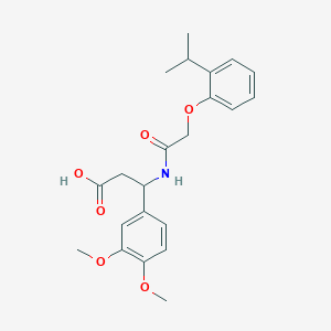 molecular formula C22H27NO6 B4301242 3-(3,4-dimethoxyphenyl)-3-{[(2-isopropylphenoxy)acetyl]amino}propanoic acid 