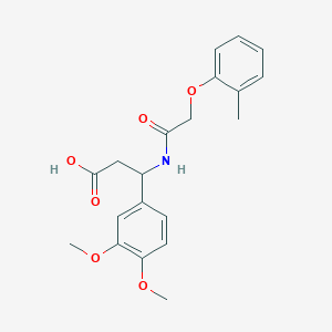 molecular formula C20H23NO6 B4301249 3-(3,4-dimethoxyphenyl)-3-{[(2-methylphenoxy)acetyl]amino}propanoic acid 