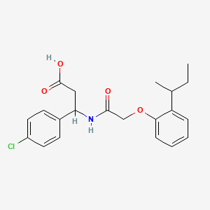 molecular formula C21H24ClNO4 B4301263 3-{[(2-sec-butylphenoxy)acetyl]amino}-3-(4-chlorophenyl)propanoic acid 