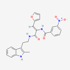 molecular formula C25H22N4O5 B4301279 N-[2-(2-furyl)-1-({[2-(2-methyl-1H-indol-3-yl)ethyl]amino}carbonyl)vinyl]-3-nitrobenzamide 