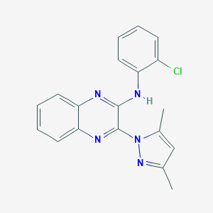 molecular formula C19H16ClN5 B430128 N-(2-chlorophenyl)-3-(3,5-dimethylpyrazol-1-yl)quinoxalin-2-amine CAS No. 312310-34-2