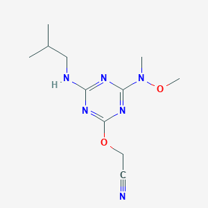 molecular formula C11H18N6O2 B430129 ({4-(Isobutylamino)-6-[methoxy(methyl)amino]-1,3,5-triazin-2-yl}oxy)acetonitrile 