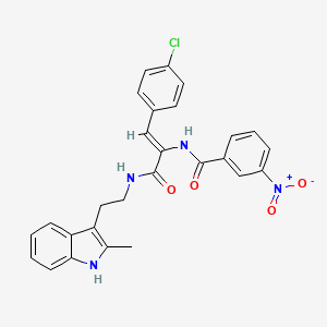 N-[2-(4-chlorophenyl)-1-({[2-(2-methyl-1H-indol-3-yl)ethyl]amino}carbonyl)vinyl]-3-nitrobenzamide