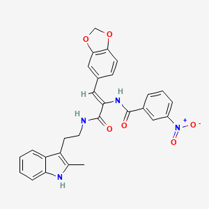 molecular formula C28H24N4O6 B4301312 N-[2-(1,3-benzodioxol-5-yl)-1-({[2-(2-methyl-1H-indol-3-yl)ethyl]amino}carbonyl)vinyl]-3-nitrobenzamide 