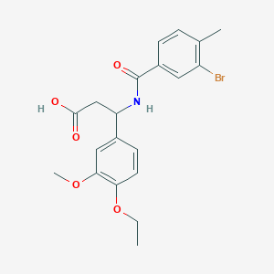 molecular formula C20H22BrNO5 B4301318 3-[(3-bromo-4-methylbenzoyl)amino]-3-(4-ethoxy-3-methoxyphenyl)propanoic acid 