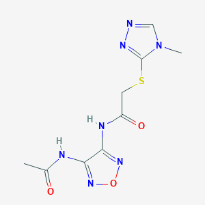 molecular formula C9H11N7O3S B4301319 N-[4-(acetylamino)-1,2,5-oxadiazol-3-yl]-2-[(4-methyl-4H-1,2,4-triazol-3-yl)thio]acetamide 