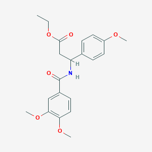 molecular formula C21H25NO6 B4301328 ethyl 3-[(3,4-dimethoxybenzoyl)amino]-3-(4-methoxyphenyl)propanoate 