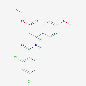 molecular formula C19H19Cl2NO4 B4301332 ethyl 3-[(2,4-dichlorobenzoyl)amino]-3-(4-methoxyphenyl)propanoate 