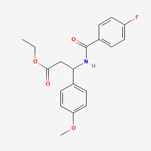 molecular formula C19H20FNO4 B4301343 ethyl 3-[(4-fluorobenzoyl)amino]-3-(4-methoxyphenyl)propanoate 