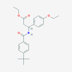 molecular formula C24H31NO4 B4301360 ethyl 3-[(4-tert-butylbenzoyl)amino]-3-(4-ethoxyphenyl)propanoate 