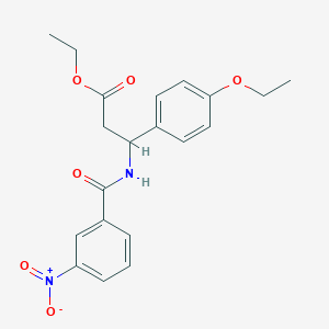 molecular formula C20H22N2O6 B4301366 ethyl 3-(4-ethoxyphenyl)-3-[(3-nitrobenzoyl)amino]propanoate 