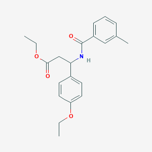molecular formula C21H25NO4 B4301375 ethyl 3-(4-ethoxyphenyl)-3-[(3-methylbenzoyl)amino]propanoate 