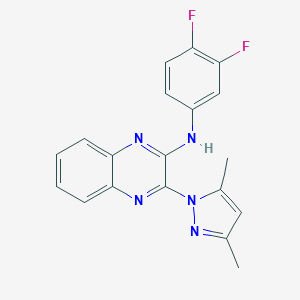 molecular formula C19H15F2N5 B430138 N-(3,4-difluorophenyl)-3-(3,5-dimethyl-1H-pyrazol-1-yl)quinoxalin-2-amine CAS No. 312310-12-6