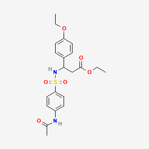 molecular formula C21H26N2O6S B4301405 ethyl 3-({[4-(acetylamino)phenyl]sulfonyl}amino)-3-(4-ethoxyphenyl)propanoate 