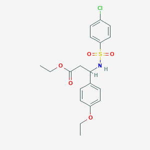 molecular formula C19H22ClNO5S B4301407 ethyl 3-{[(4-chlorophenyl)sulfonyl]amino}-3-(4-ethoxyphenyl)propanoate 