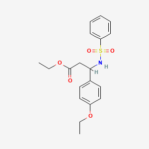 molecular formula C19H23NO5S B4301413 ethyl 3-(4-ethoxyphenyl)-3-[(phenylsulfonyl)amino]propanoate 